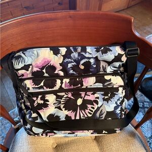 Vera Bradley Plum Pansies Utility Crossbody Bag